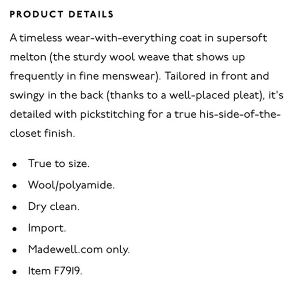 Madewell Teatro Swing Coat - Picture 4 of 8